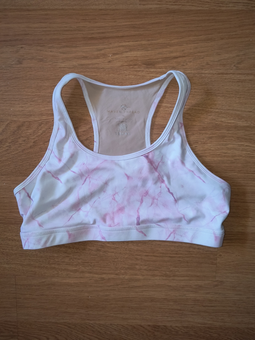 Maven Thread Pink Marble Racerback Sports Bra